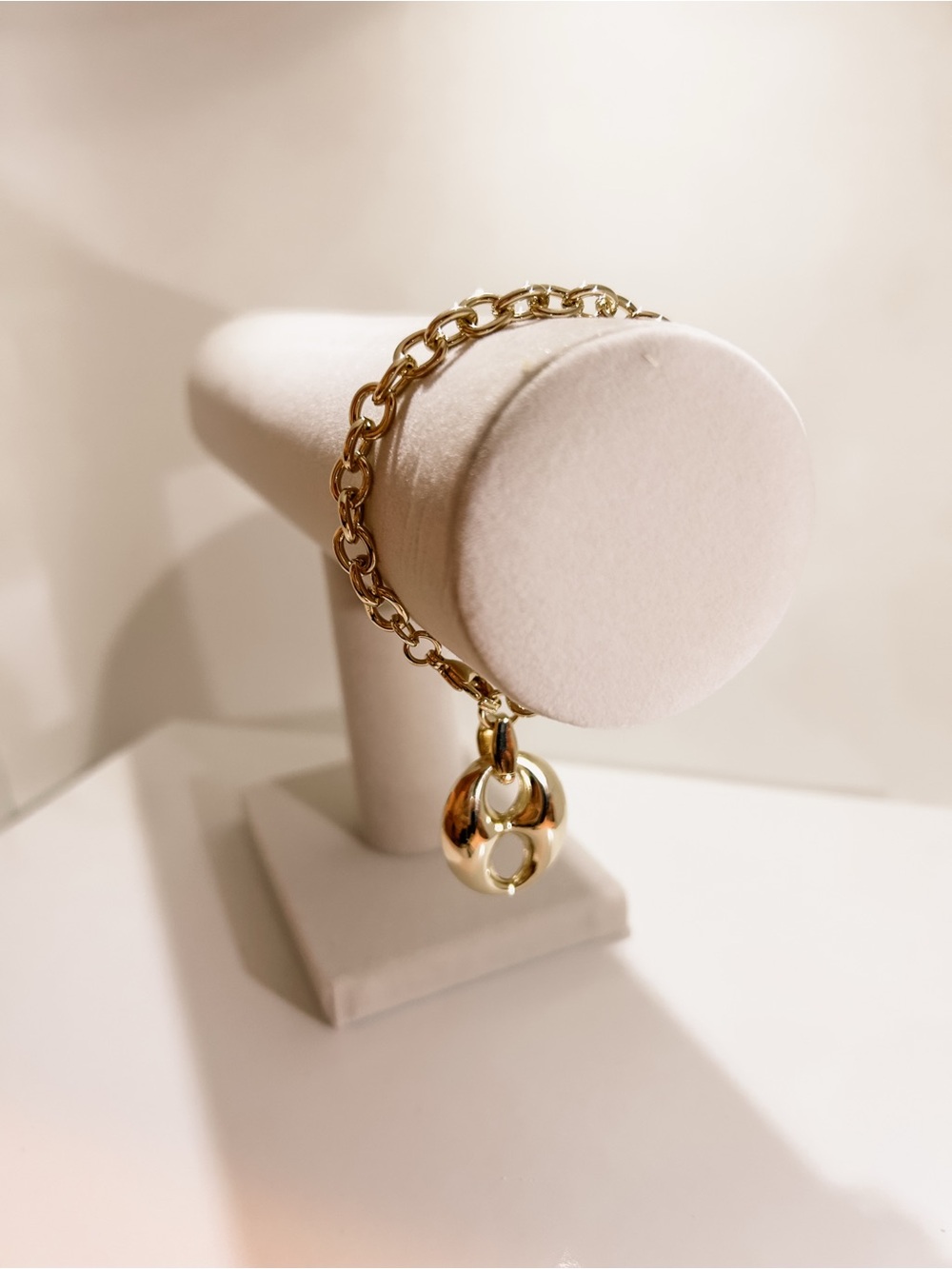 Gold Puff Charm Bracelet